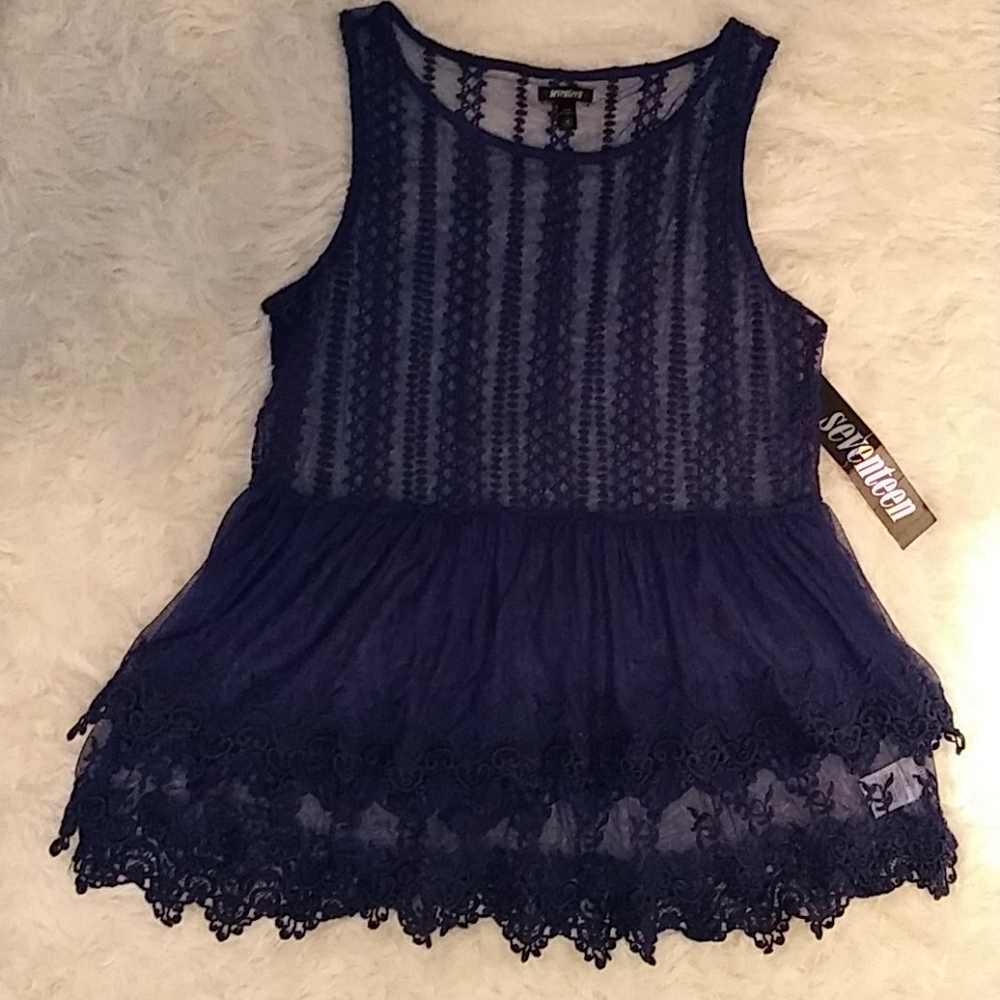 Seventeen Sleeveless Lace Top